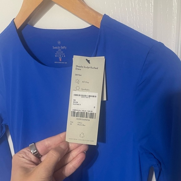 NEW SWEATY BETTY Explorer Sculpt Ruched {$148} Electric Blue Long Sleeve XS - Picture 7 of 8